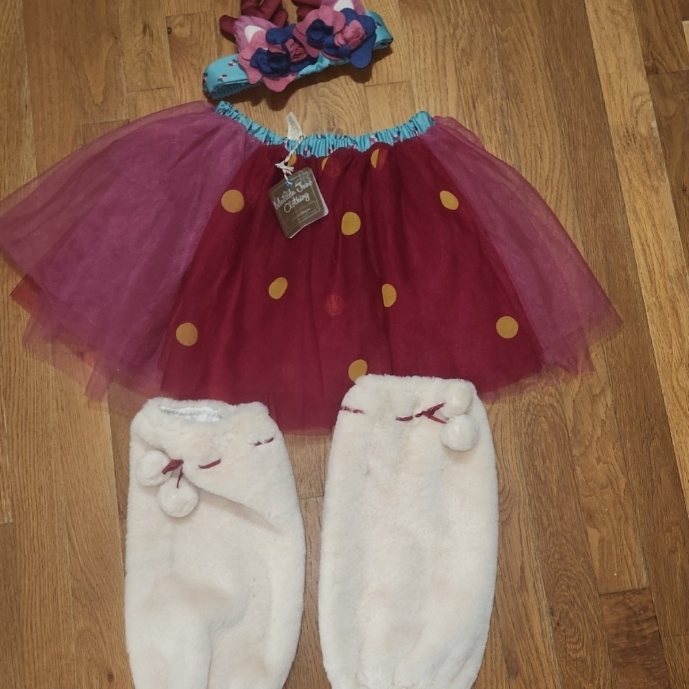 Matilda Jane Oh Deer Costume Tutu w Headband and White Leg Covers - New Size L